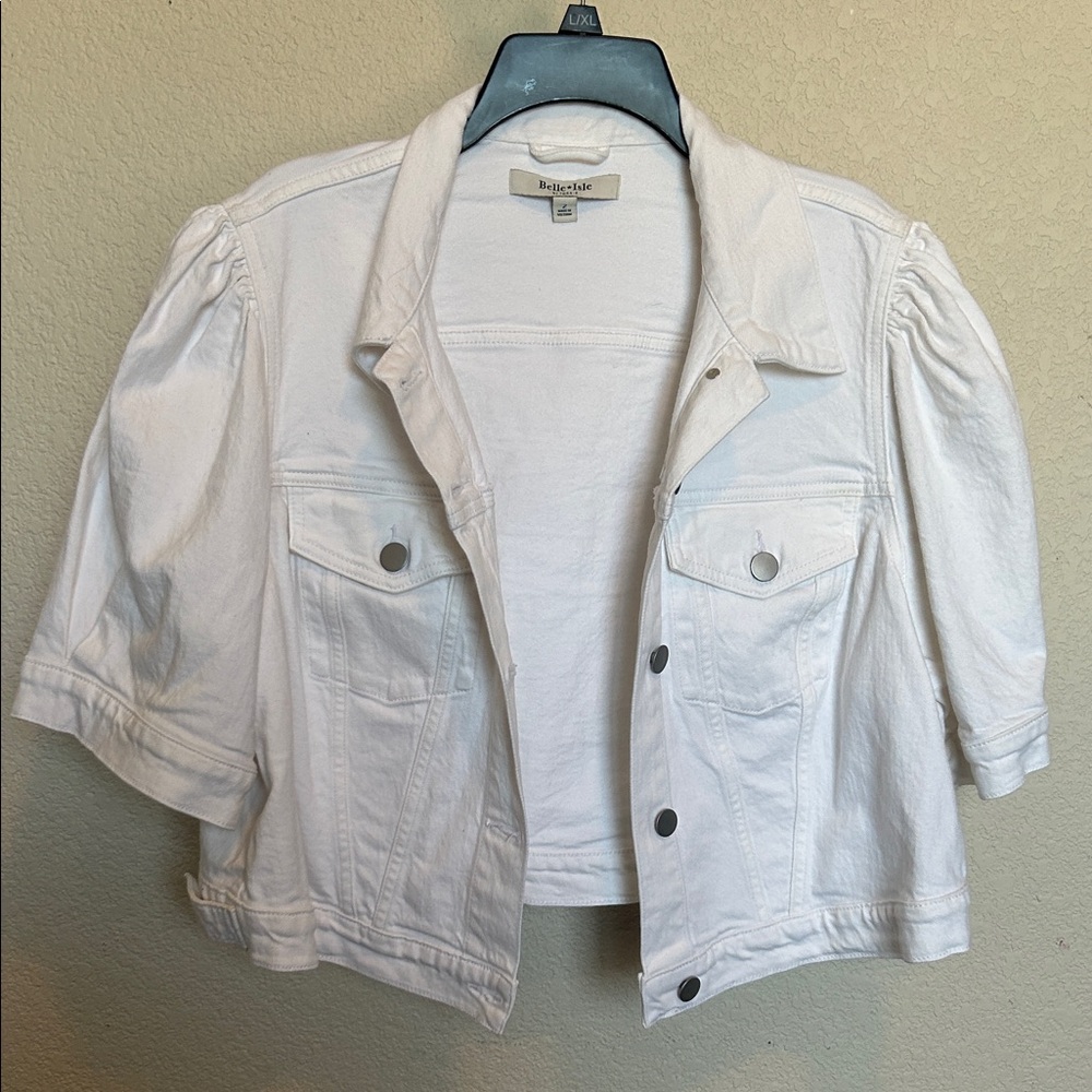 Torrid White Puff Sleeve Jean Jacket